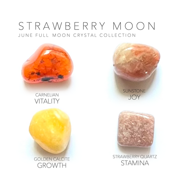 JUNE FULL MOON - STRAWBERRY MOON Rox Box - crystal set - Crystal Grids