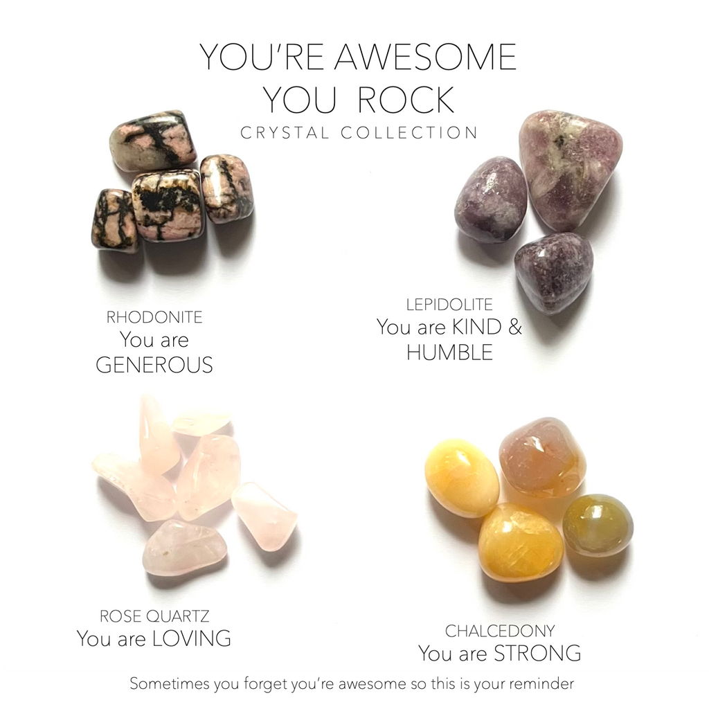 YOU'RE AWESOME .. YOU ROCK ---  Rox Box - healing crystal set