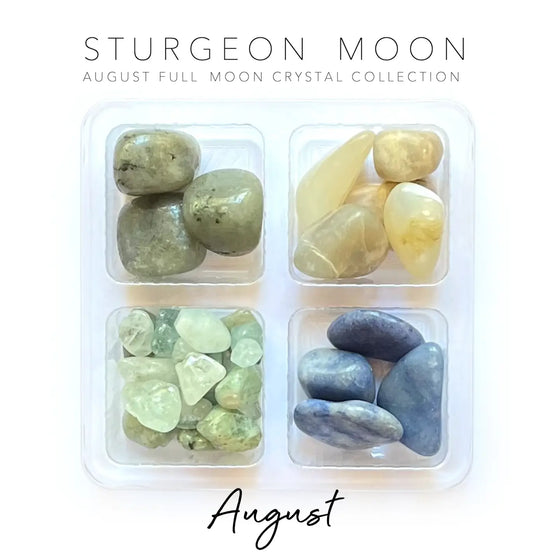 AUGUST FULL MOON - STURGEON MOON Rox Box - crystal set