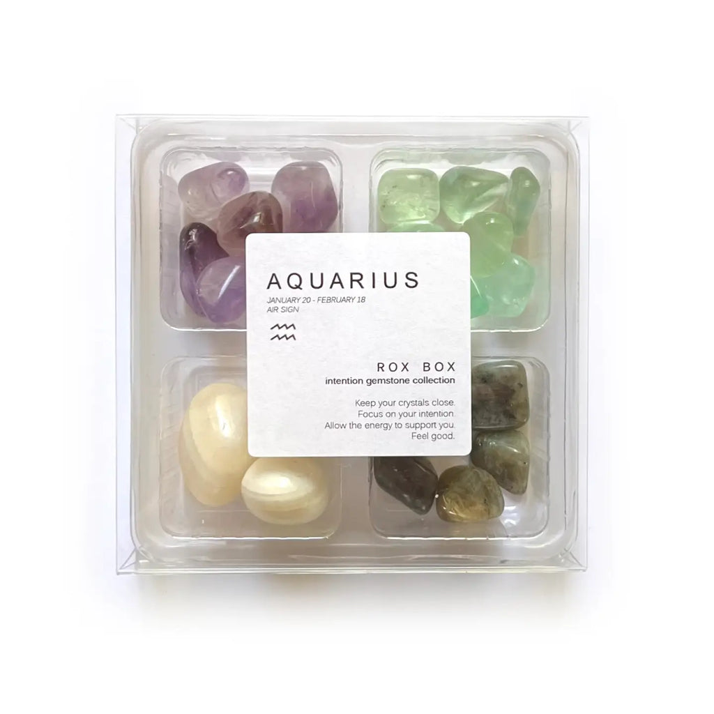 Aquarius Zodiac - jumbo 4 pack - crystals and stones