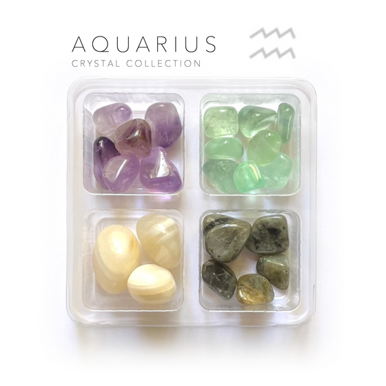 Aquarius Zodiac - jumbo 4 pack - crystals and stones