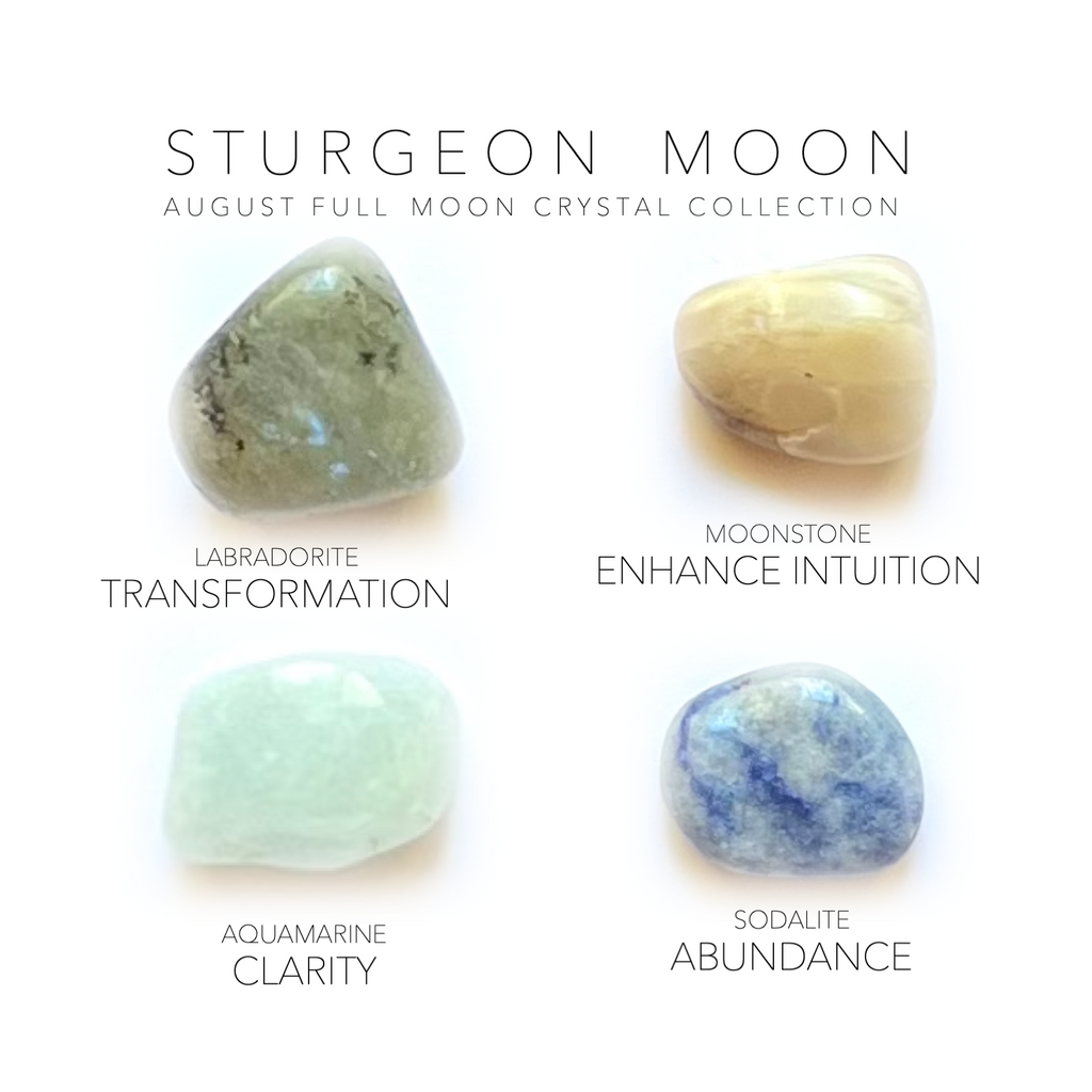 AUGUST FULL MOON - STURGEON MOON Rox Box - crystal set