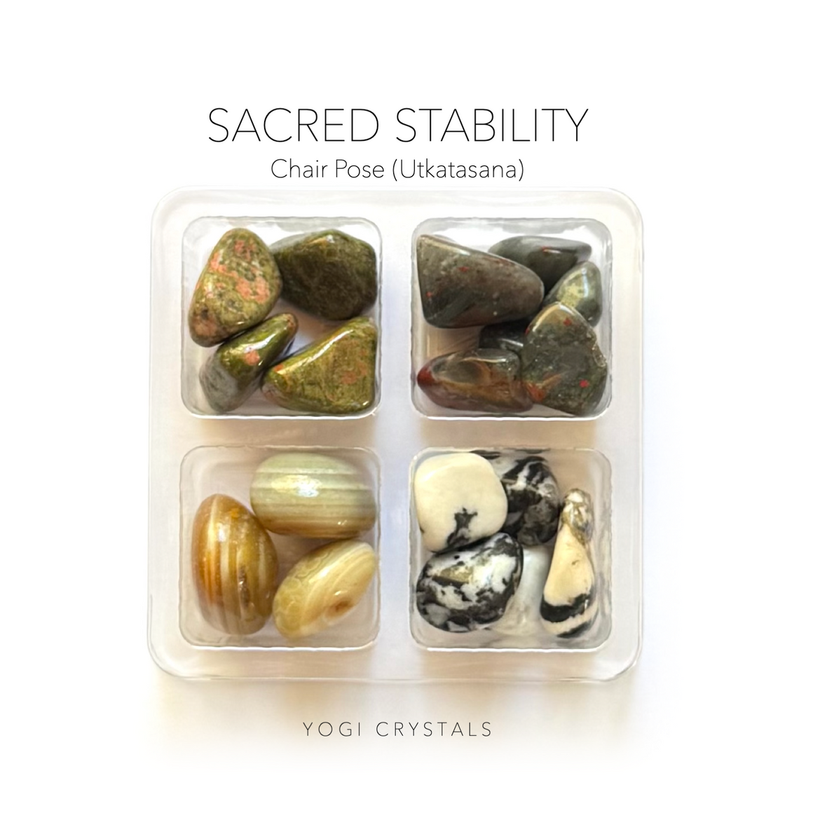 SACRED STABILITY -Chair Pose (Utkatasana) - Yoga Crystals Rox Box Collection