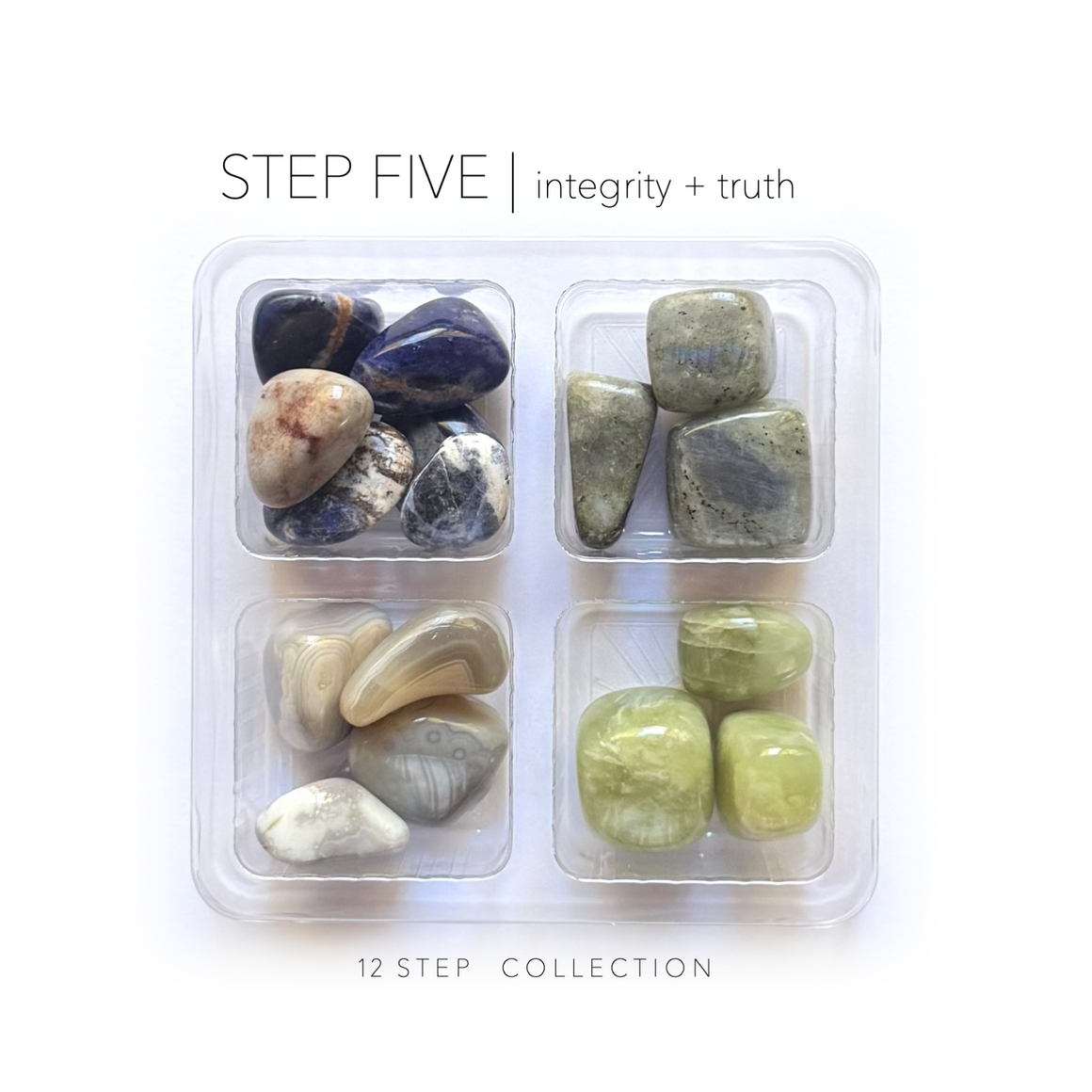 STEP 5 - sobriety stones - Rox Box - recovery crystal set