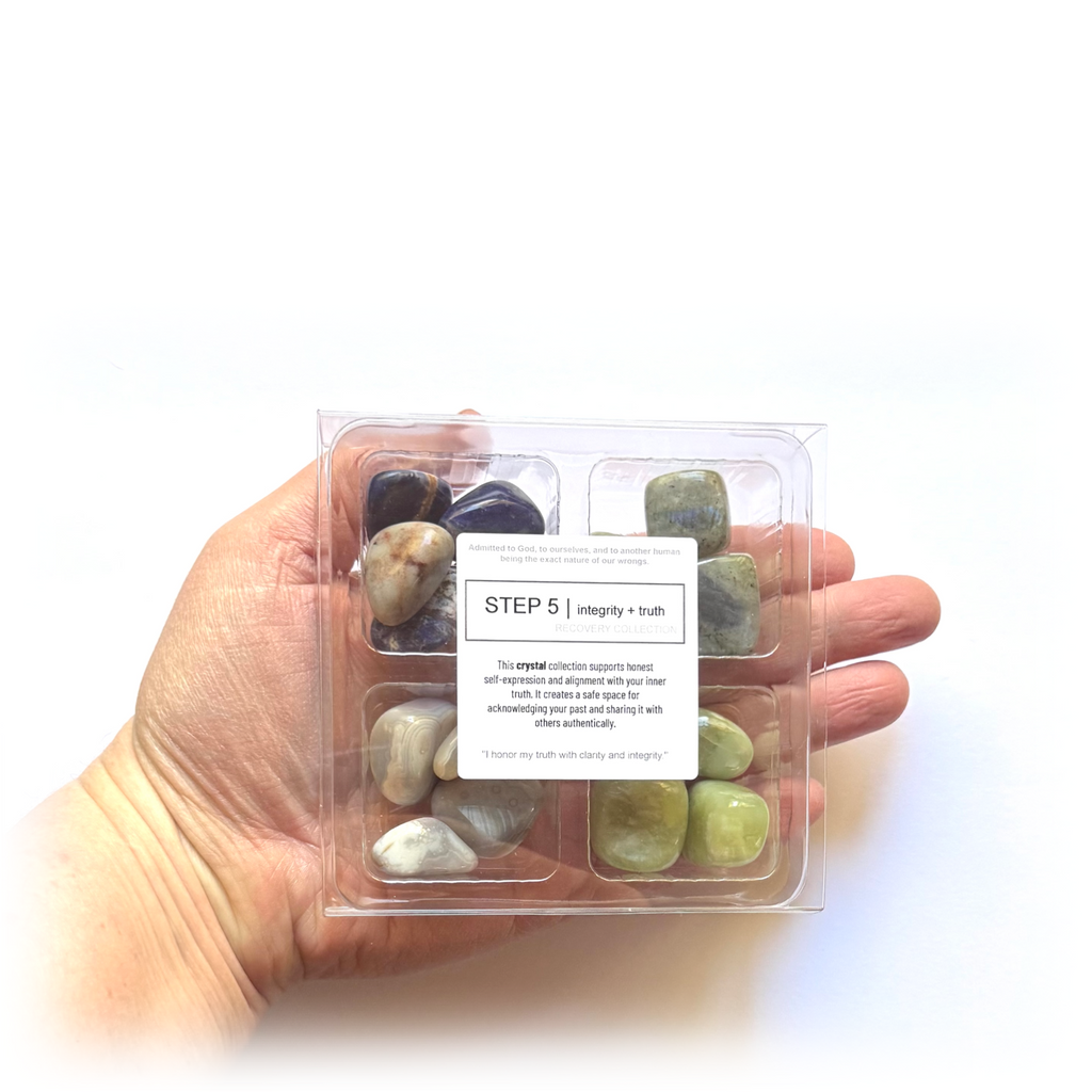 STEP 5 - sobriety stones - Rox Box - recovery crystal set