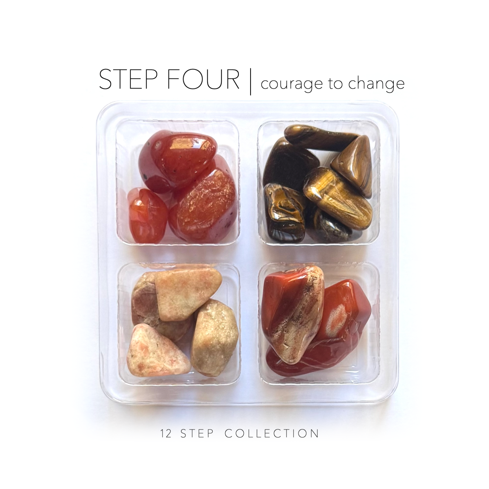 STEP 4 - sobriety stones - Rox Box - recovery crystal set