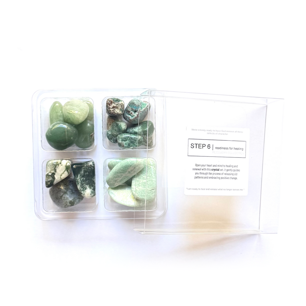 STEP 6 - sobriety stones - Rox Box - recovery crystal set