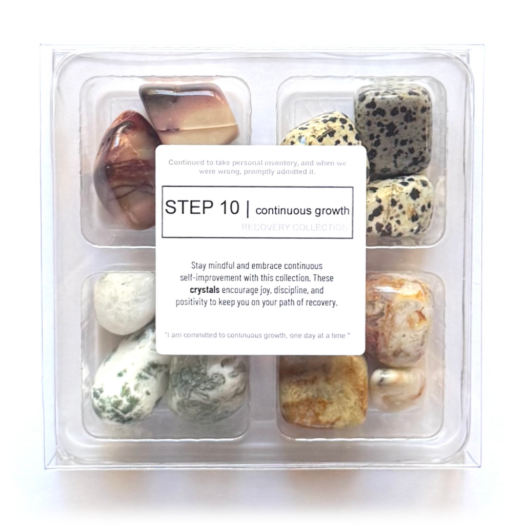 STEP 10 - sobriety stones - Rox Box - recovery crystal set