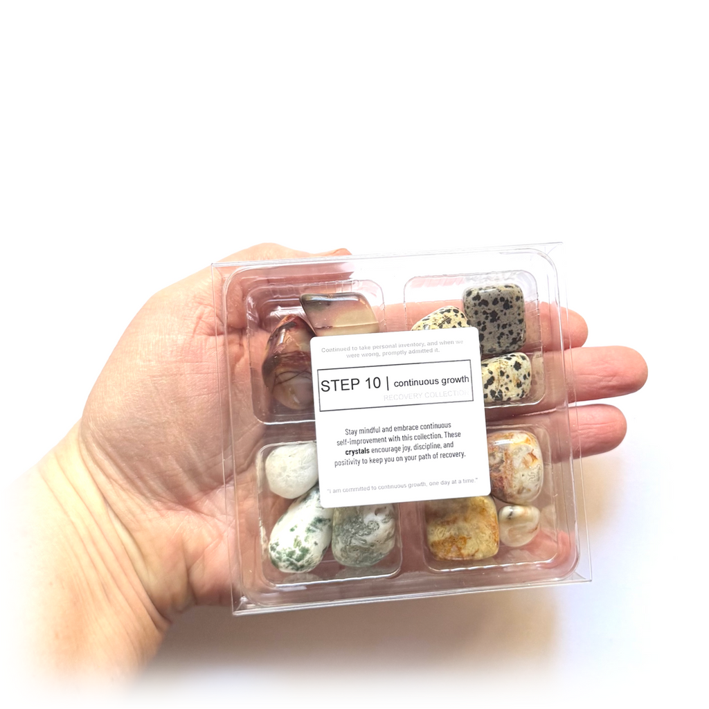 STEP 10 - sobriety stones - Rox Box - recovery crystal set