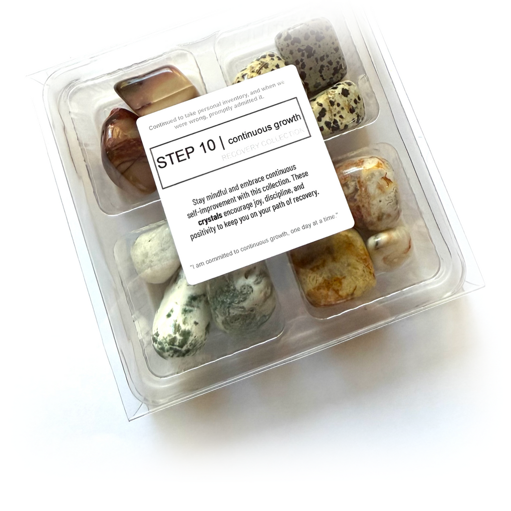 STEP 10 - sobriety stones - Rox Box - recovery crystal set