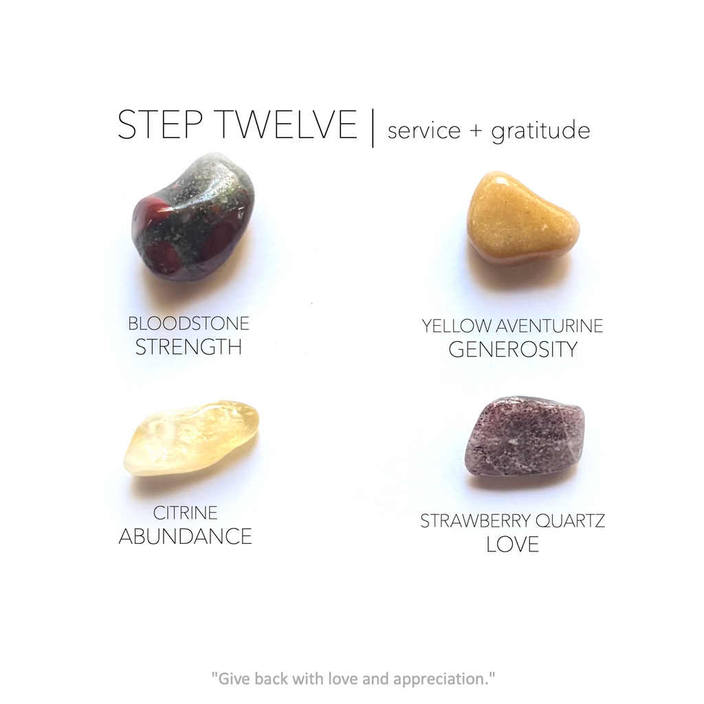 STEP 12 - sobriety stones - Rox Box - recovery crystal set