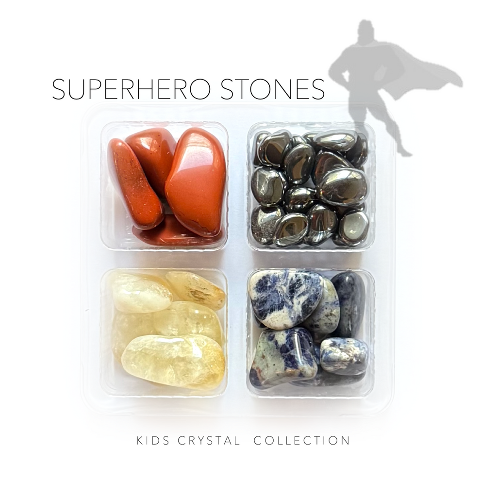 SUPERHERO STONES- Kids Crystal Sets - Rox Box - rock collection