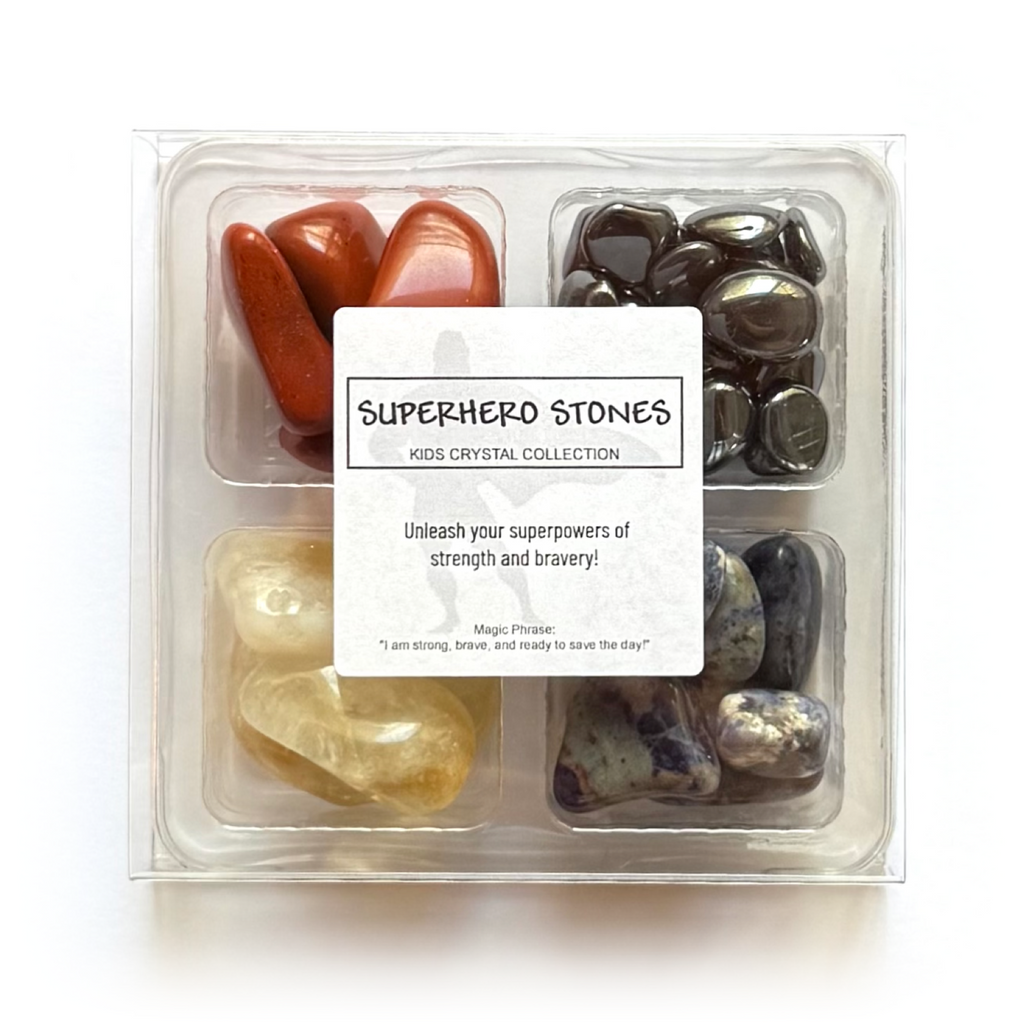 SUPERHERO STONES- Kids Crystal Sets - Rox Box - rock collection