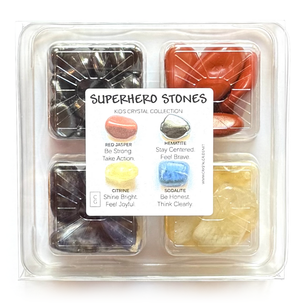 SUPERHERO STONES- Kids Crystal Sets - Rox Box - rock collection