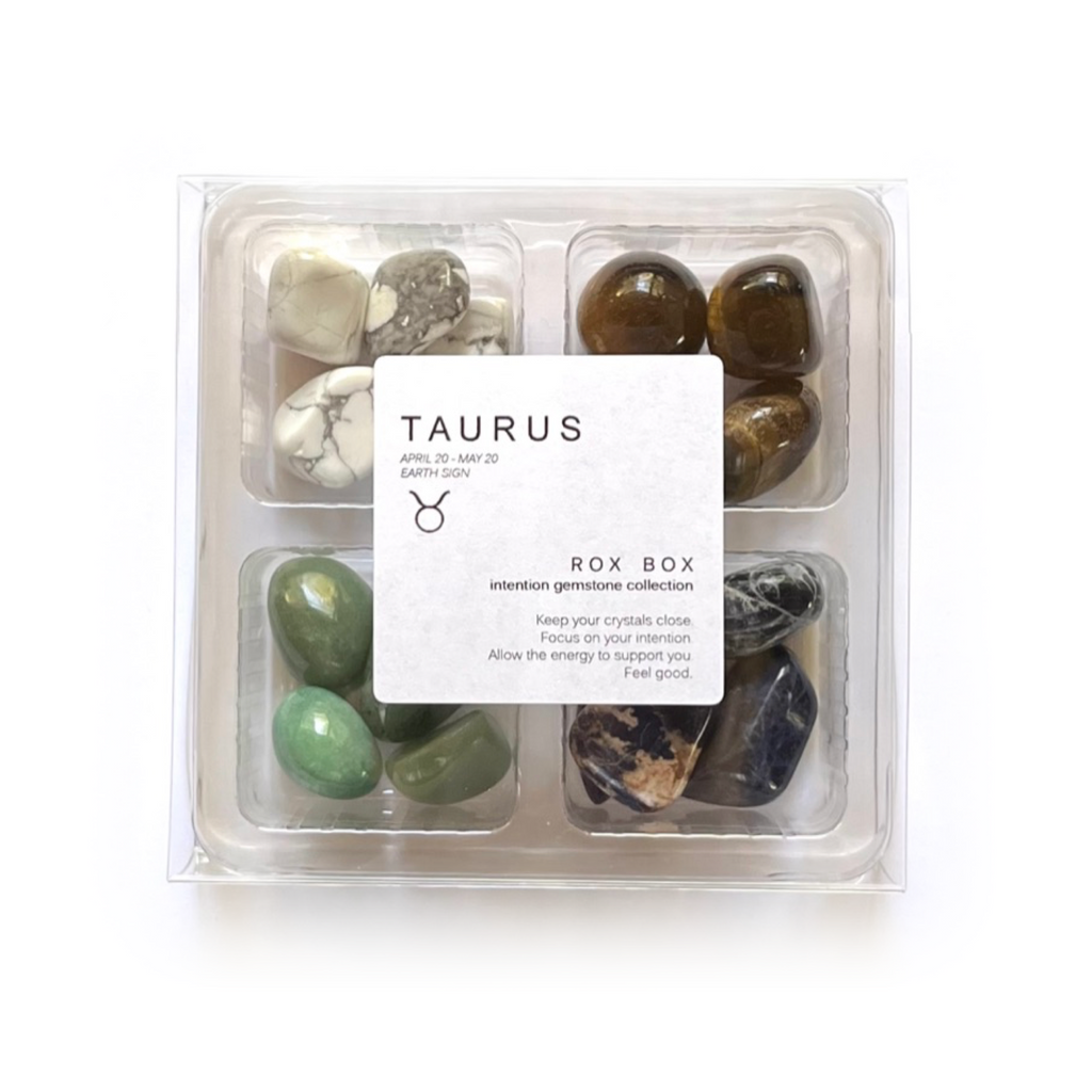 Taurus Zodiac Rox Box - April 20 - May 20-  jumbo Crystals and Stones gift set