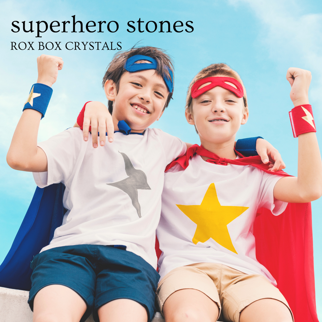 SUPERHERO STONES- Kids Crystal Sets - Rox Box - rock collection