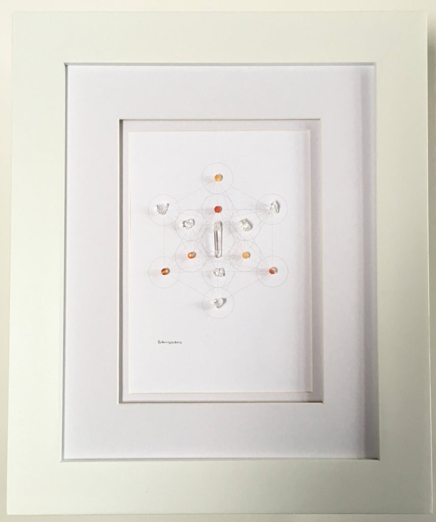 BABY MIRACLES -- framed crystal grid