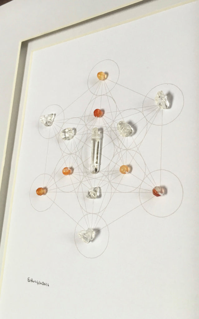 BABY MIRACLES -- framed crystal grid