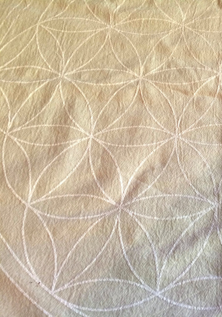 XL FLOWER OF LIFE -- Crystal Grid Cloth -- White Ink