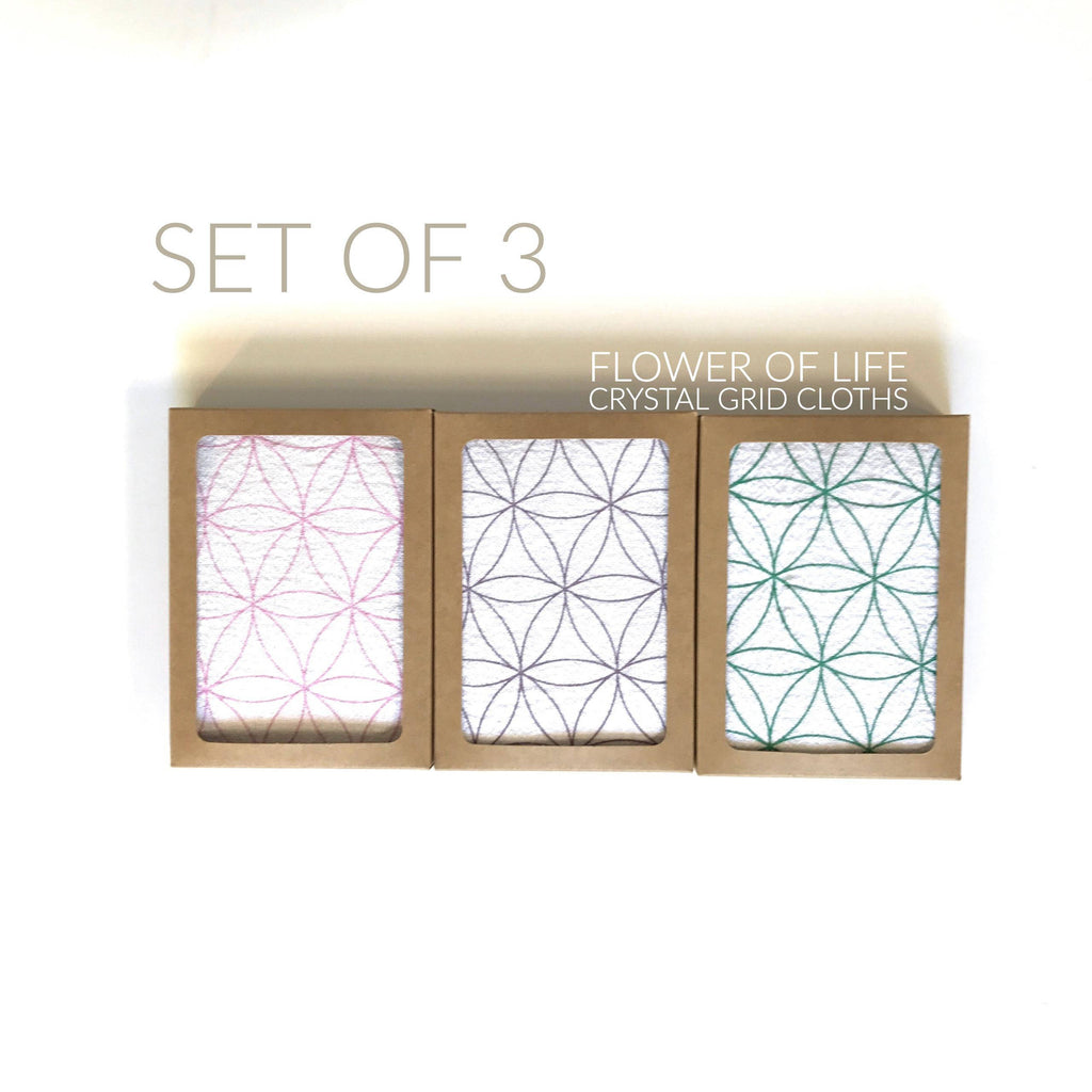 CRYSTAL GRID CLOTHS - set of 3  - Flower of Life