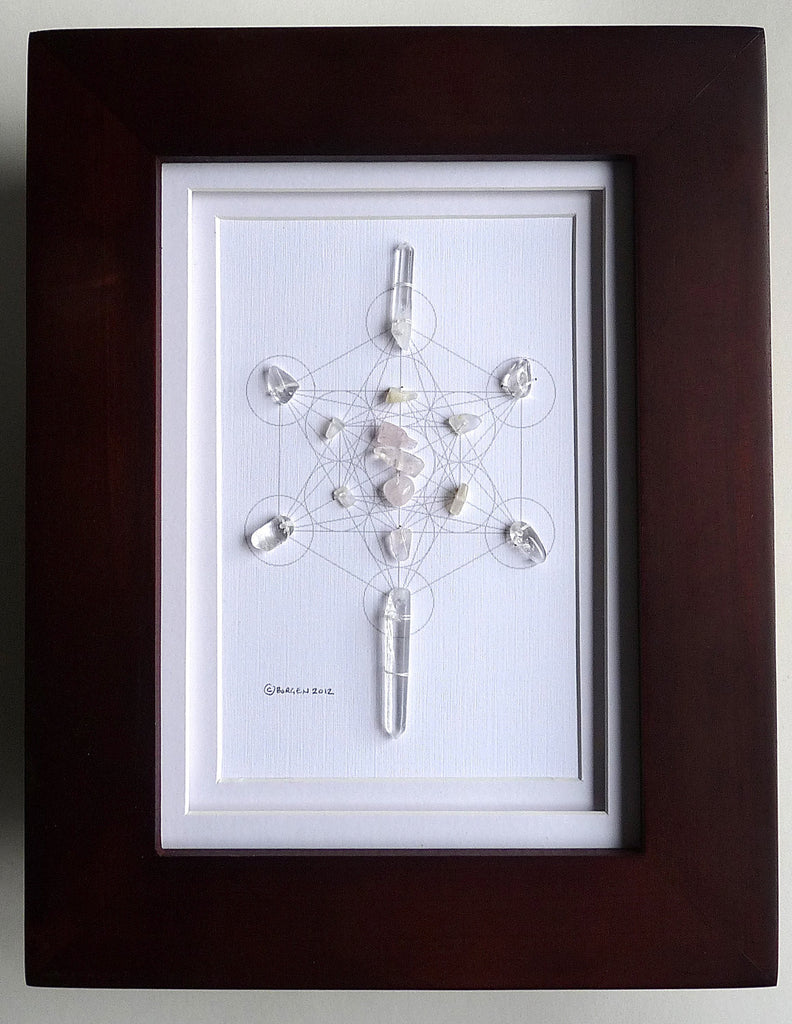 COMPASSION LOVE CLARITY -- framed crystal grid