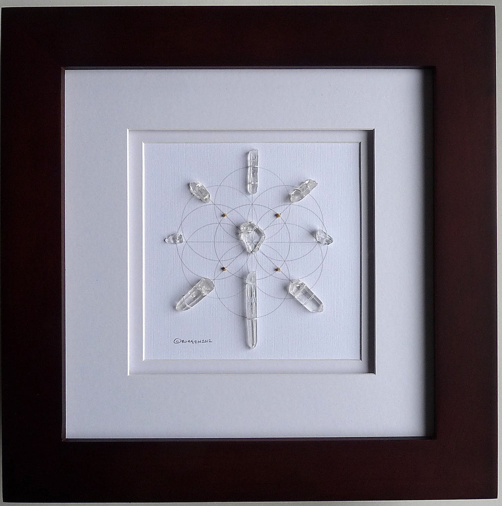 CLEAR ENERGIZE MANIFEST -- framed crystal grid