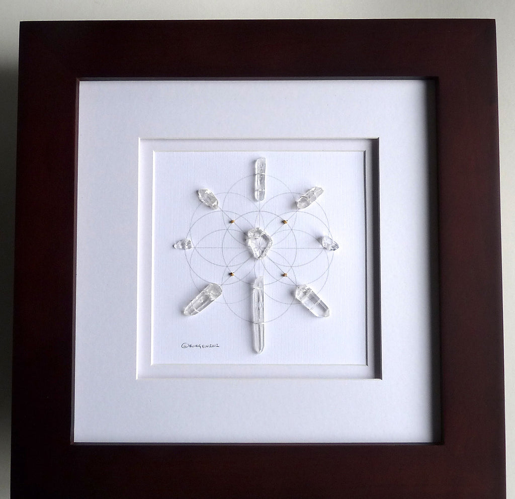 CLEAR ENERGIZE MANIFEST -- framed crystal grid