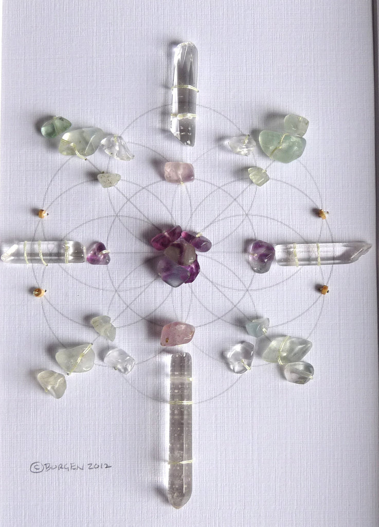 LAW OF ATTRACTION -- framed crystal grid
