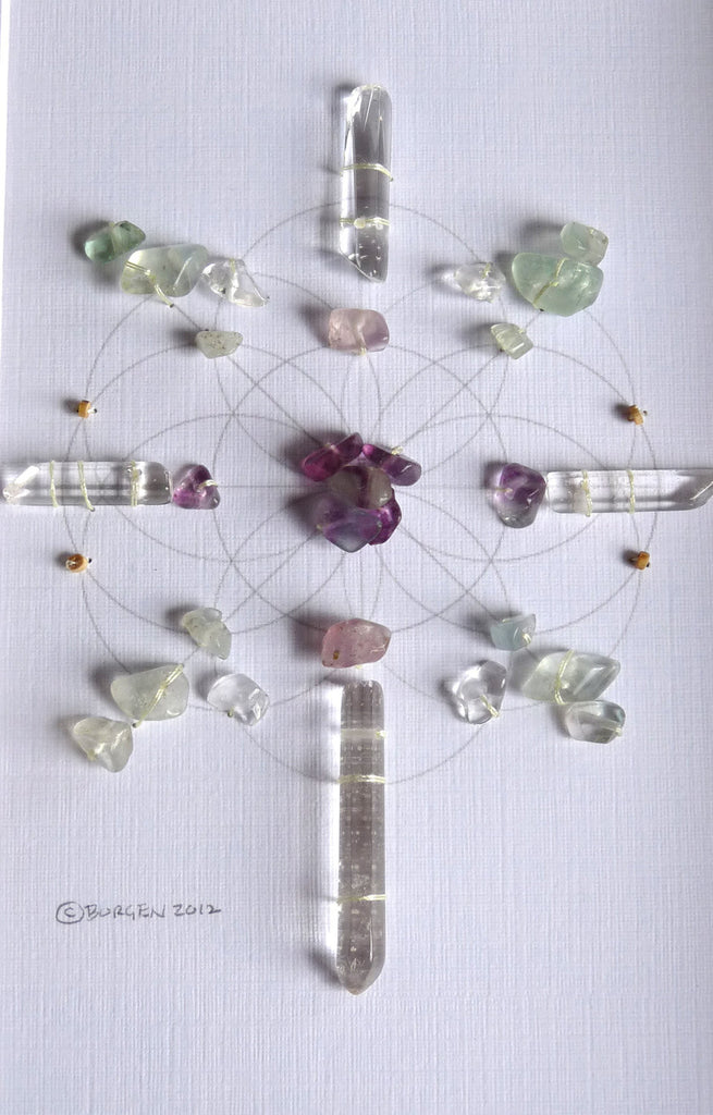 LAW OF ATTRACTION -- framed crystal grid