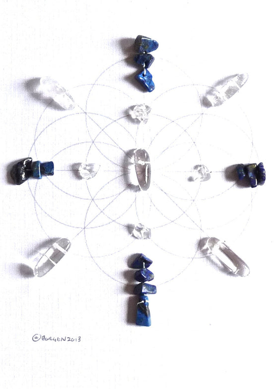 KNOWLEDGE BAGUA AREA -- framed crystal grid