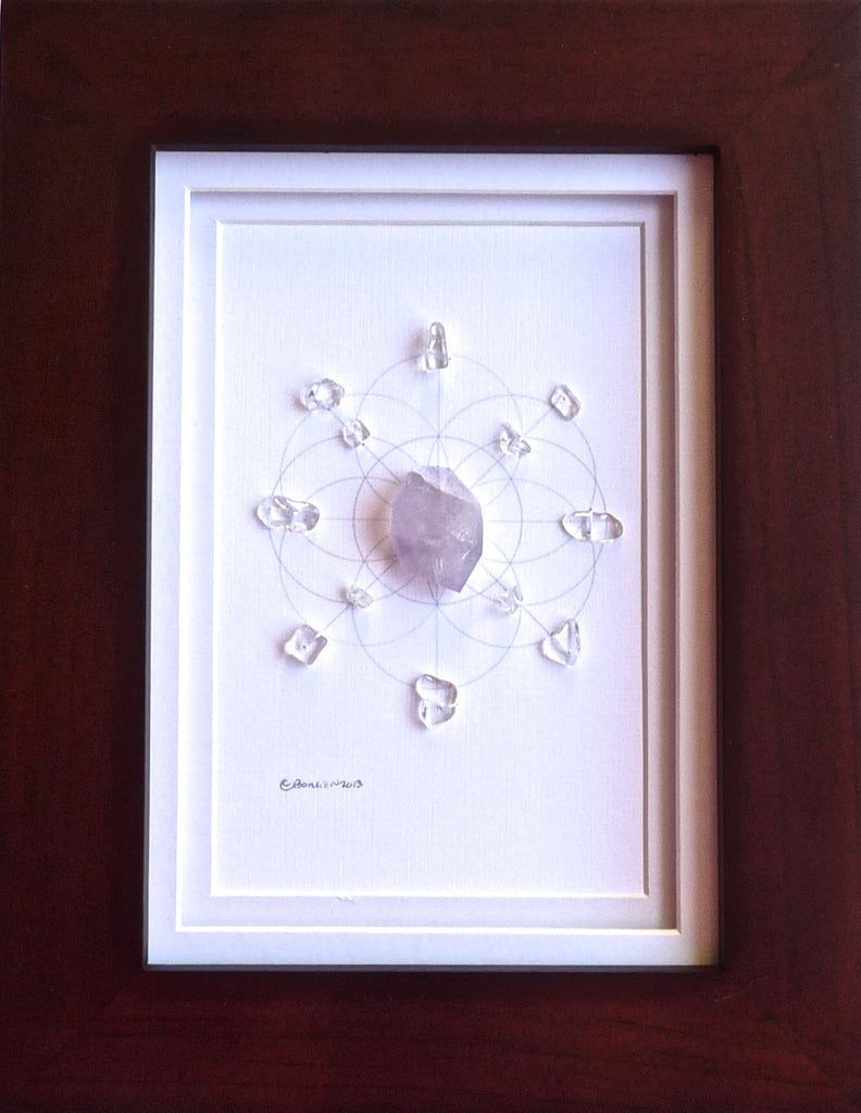 AMETHYST -- framed crystal grid