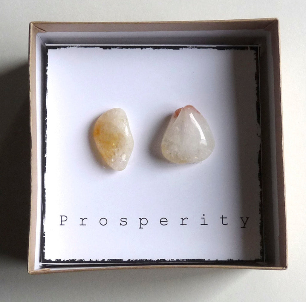 P R O S P E R I T Y - CITRINE -- intention stones with gift box