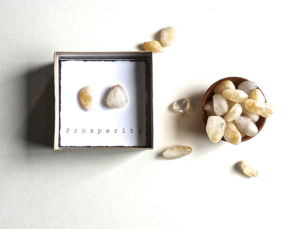 P R O S P E R I T Y - CITRINE -- intention stones with gift box
