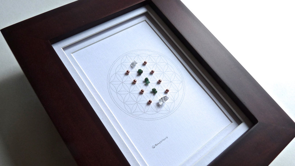MAY BIRTHSTONE GRID -- framed crystal grid