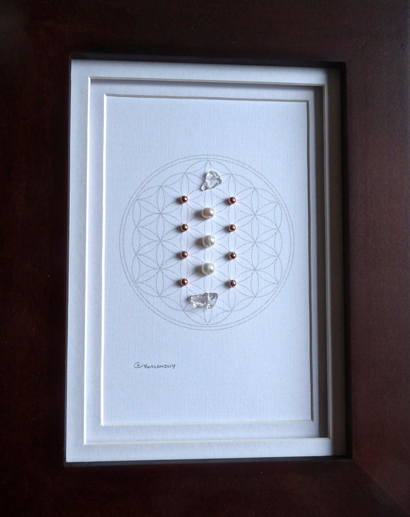 JUNE BIRTHSTONE GRID -- framed crystal grid