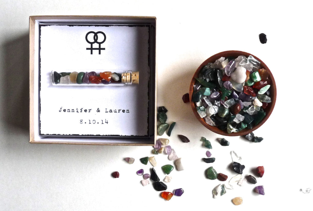 GAY WEDDING FAVOR -- rainbow wish stones