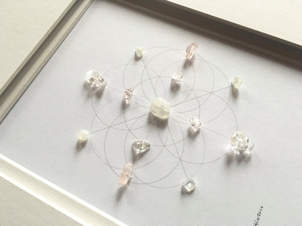 PURE LOVE -- framed crystal grid